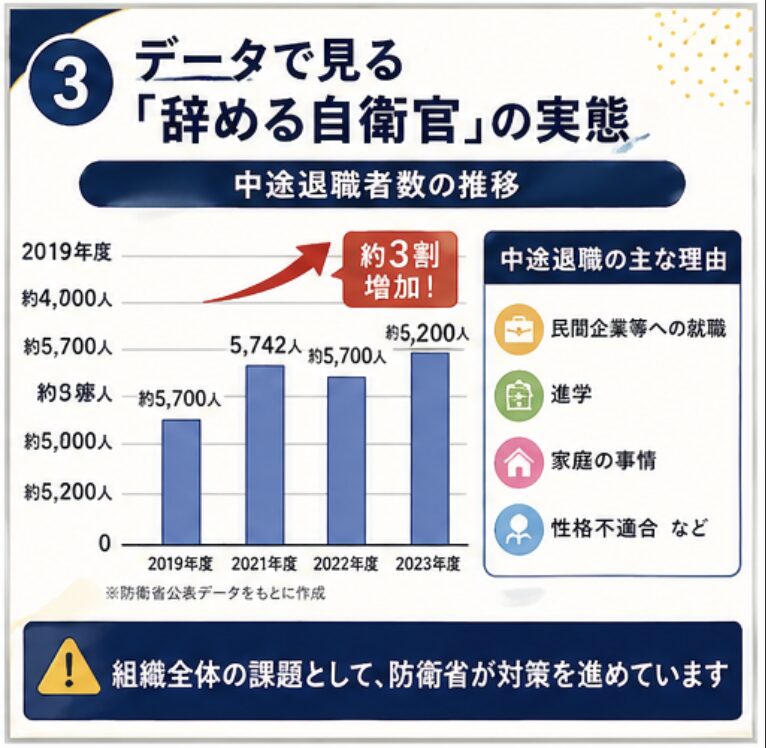 データで見る「辞める自衛官」の実態