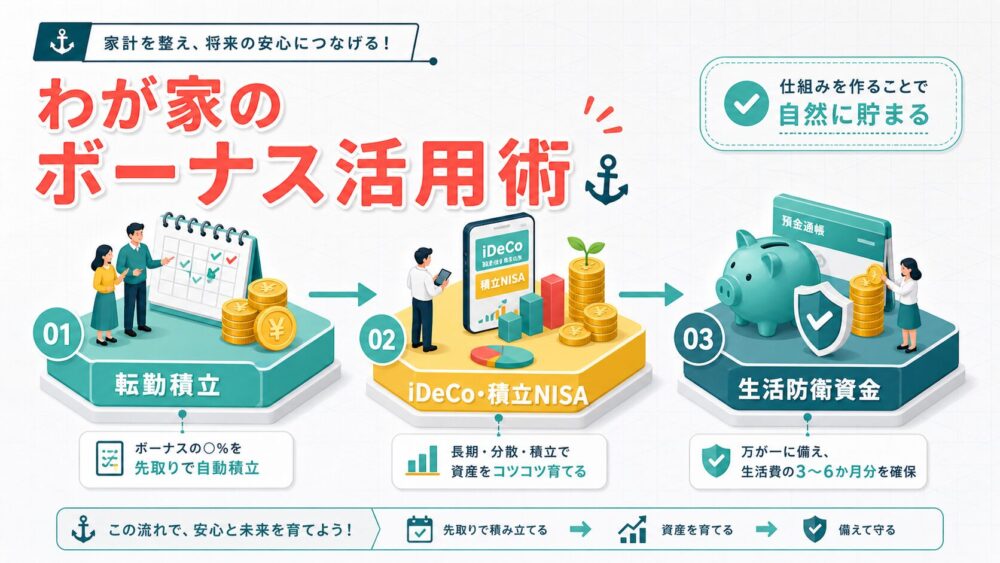 海自家族のボーナス活用術イメージ