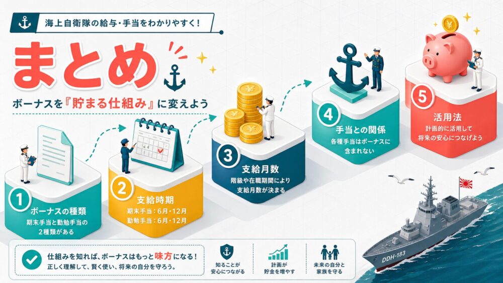 海自家族がボーナスを活用して貯蓄するイメージ
