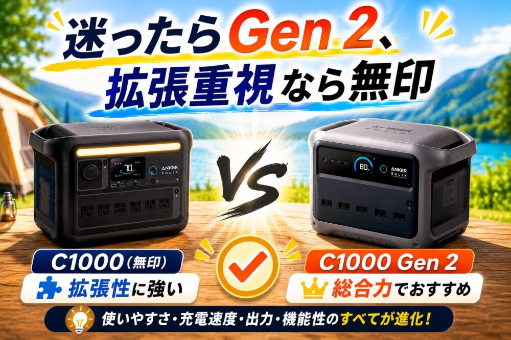迷ったらGen 2・拡張重視なら無印という選び方の結論