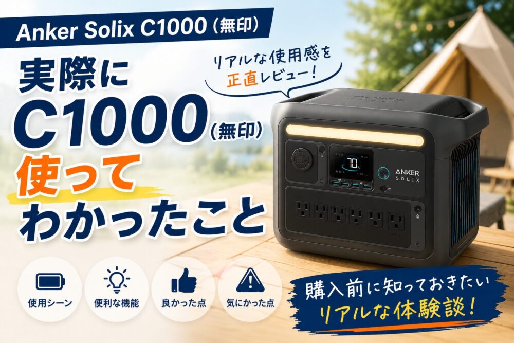Anker Solix C1000無印を実際に使ってわかったレビュー