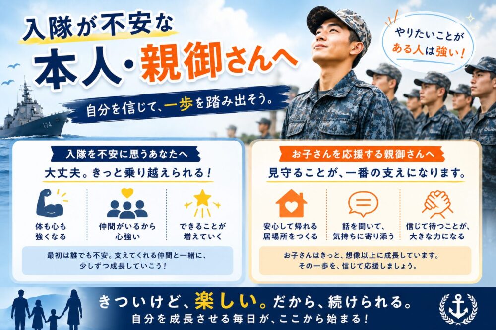 入隊する子を見守る親のイメージ