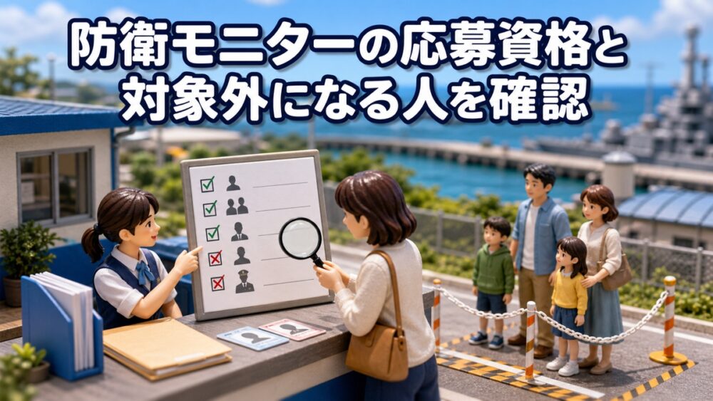 防衛モニターの応募資格と対象外になる人を確認するイメージ
