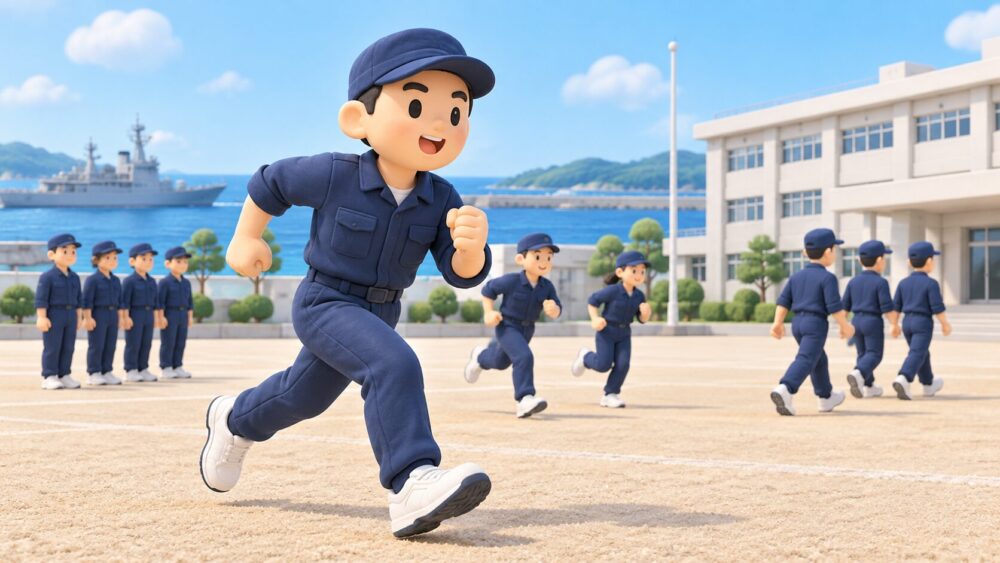 教育隊では一日中動き回る