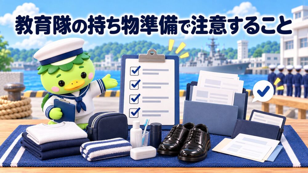 教育隊の持ち物と確認書類をチェックするイメージ
