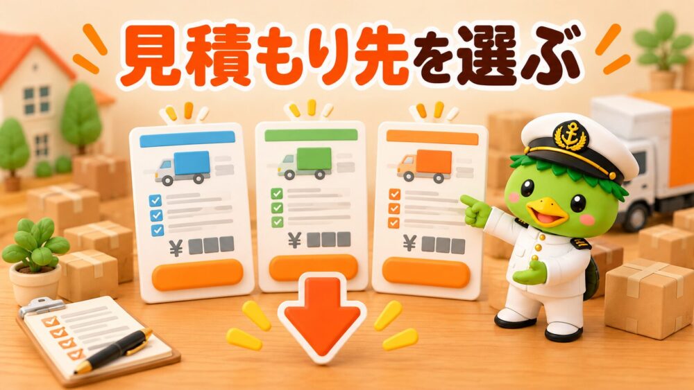 3つの引越し見積もりサービスを選ぶかっぱ隊長