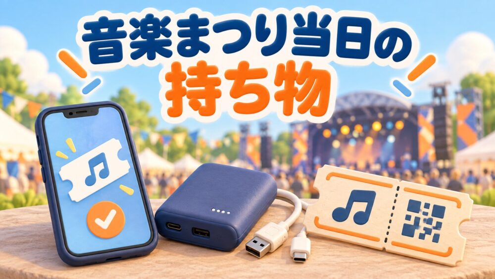 音楽まつり当日の持ち物のイメージ