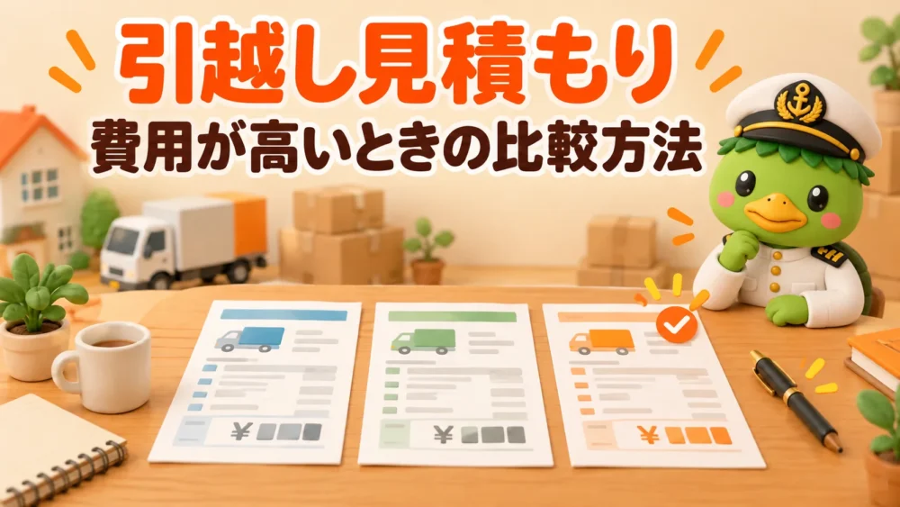 引越し見積もりの比較方法を確認するかっぱ隊長