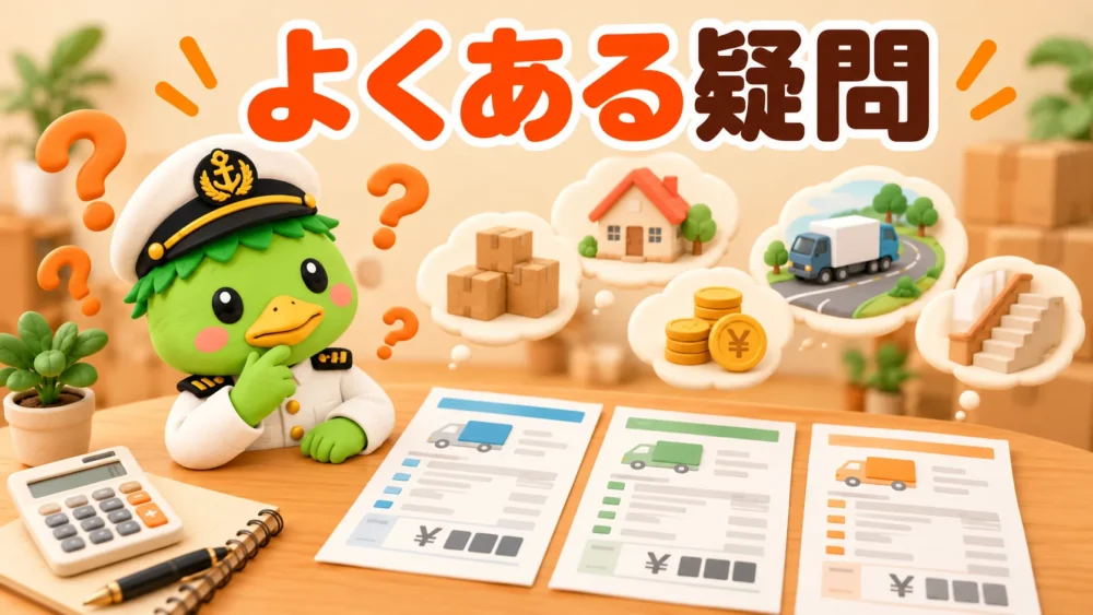 引越し見積もりと費用の疑問を考えるかっぱ隊長